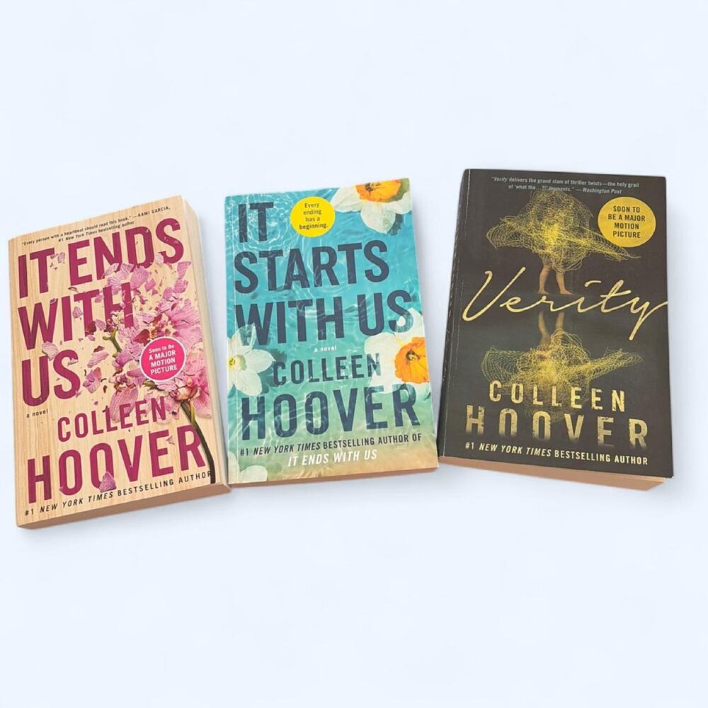 Colleen Hoover Book Lot It Ends With Us It Starts With Us Verity Paperback 3pc